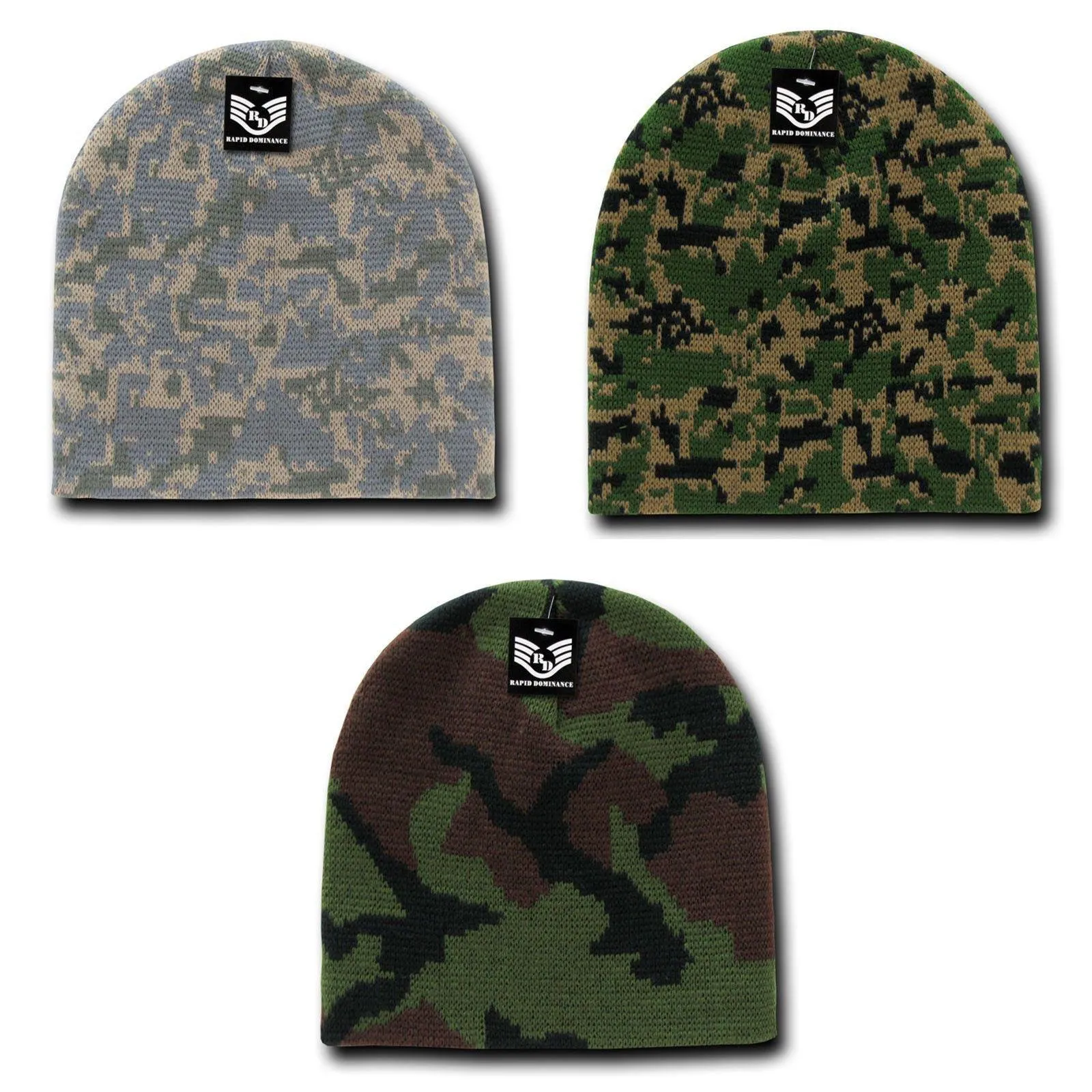 1 Dozen Camouflage Beanie Beanies Hat Gi Jacquard Knit Watch Caps Wholesale Lots