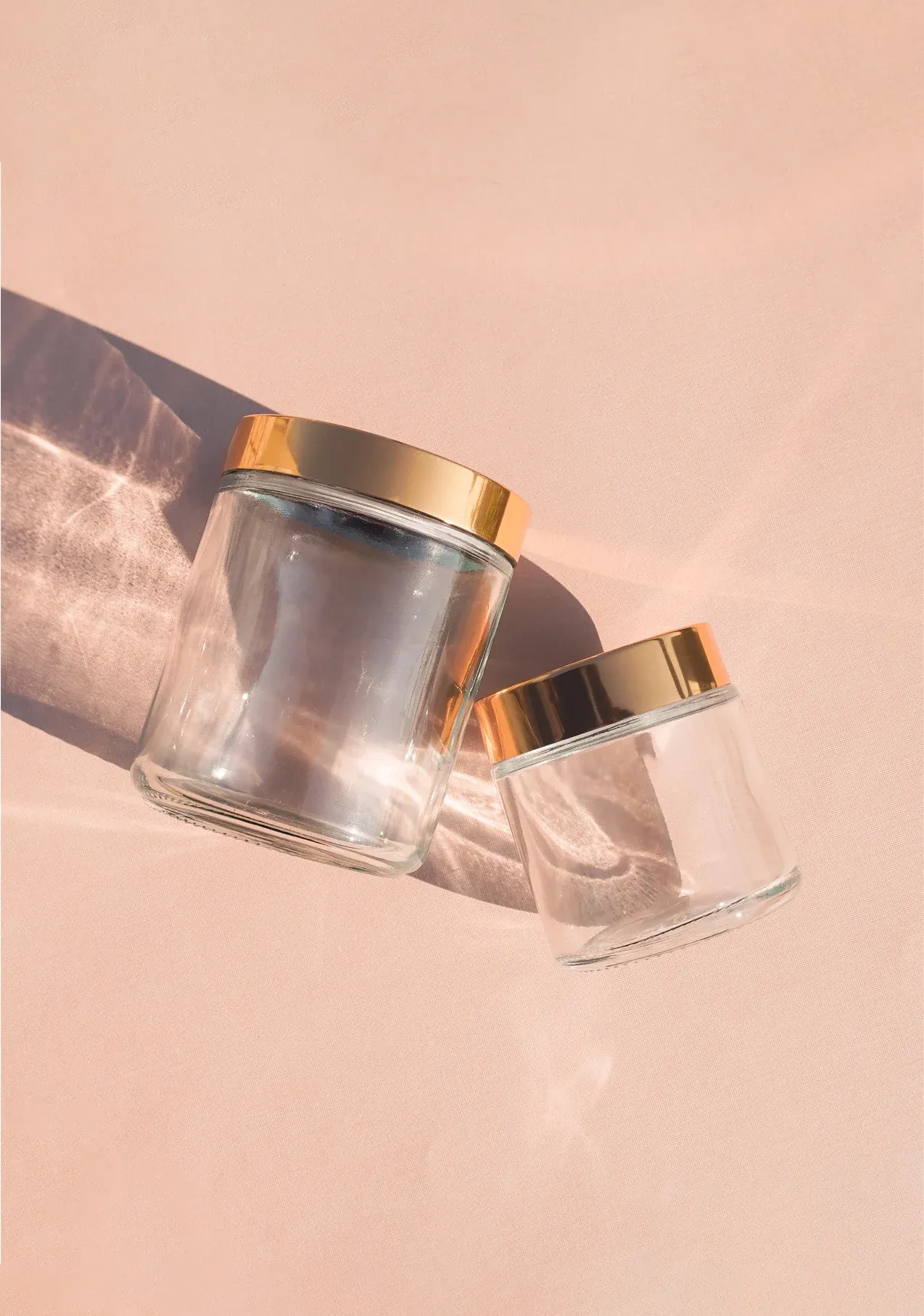 100ml Glass Cosmetic Jar Bottle with Gold Metallic Lid