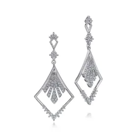 14K White Gold Diamond Drop Earrings