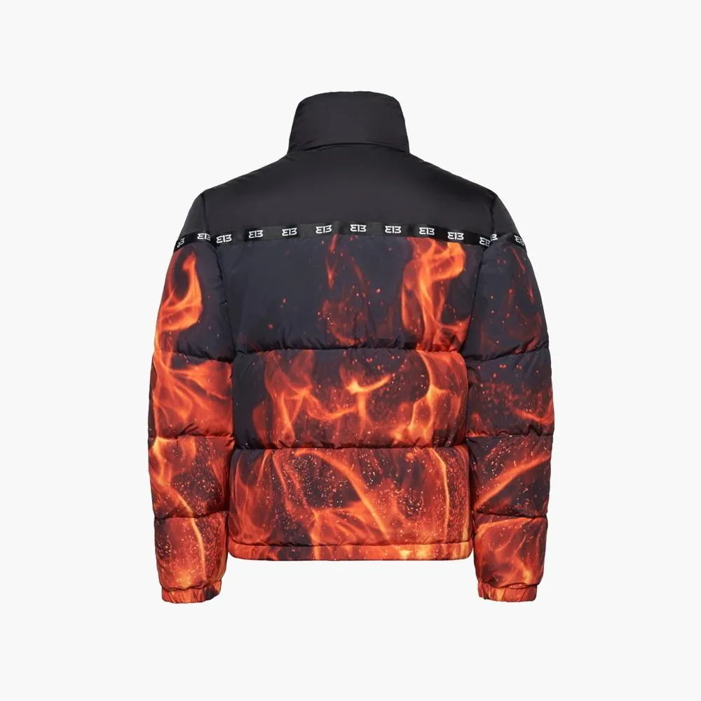 313 Puffer Jacket Flame Print