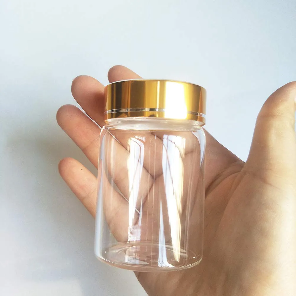 70ml Glass Cosmetic Jar Bottle with Gold Metallic Lid