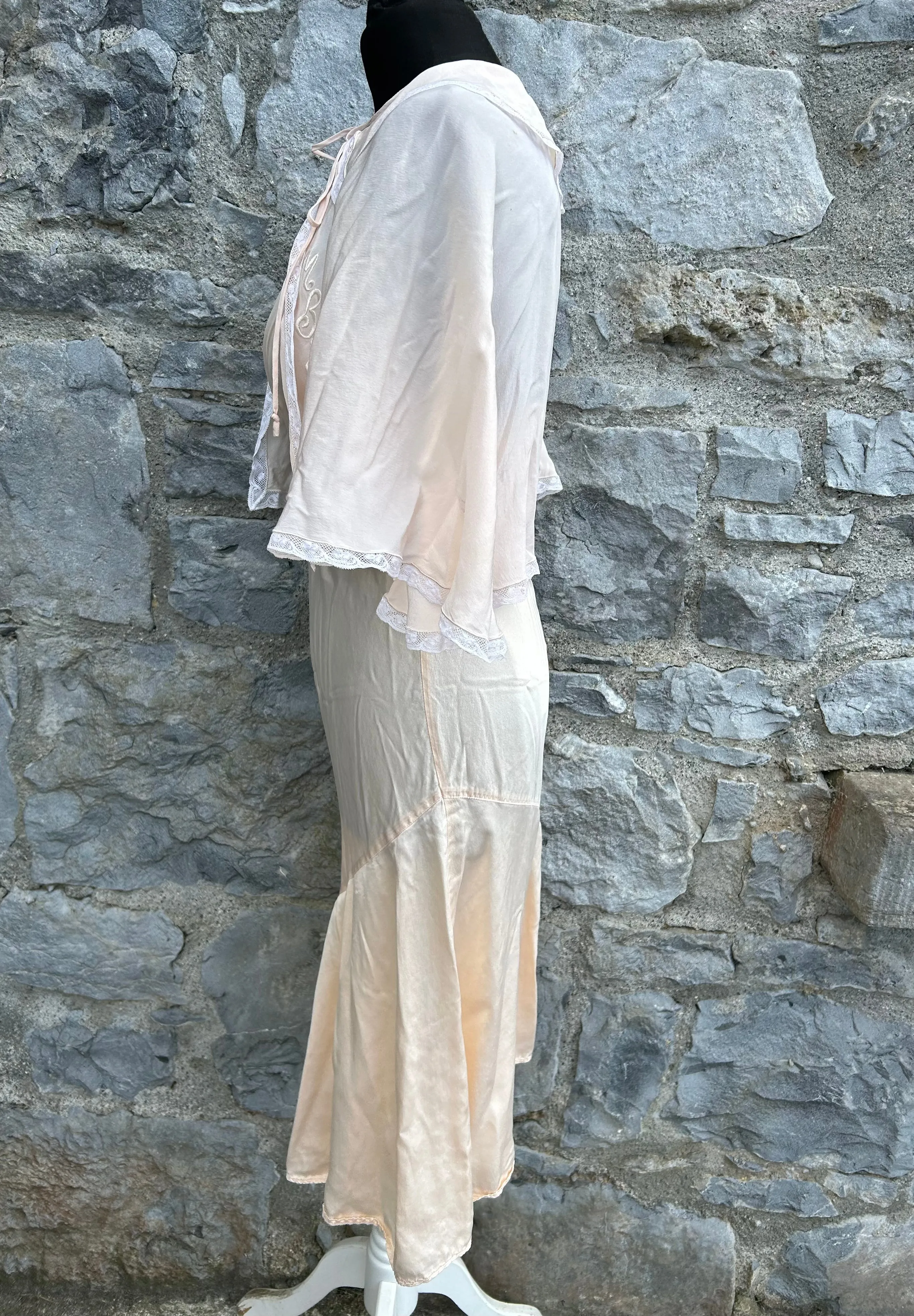 70s peach nightdress&poncho uk 8