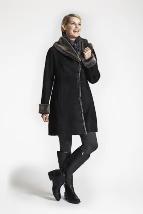 #9025 Shearling Fitted Coat 1/2 price $829