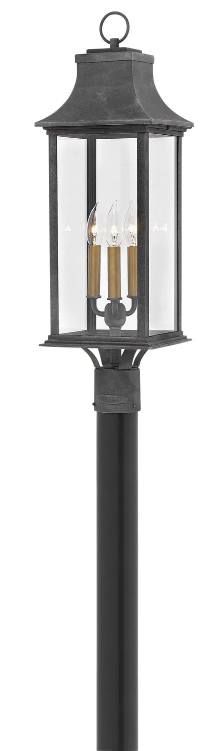 Adair LED Post Top/ Pier Mount in Aged Zinc