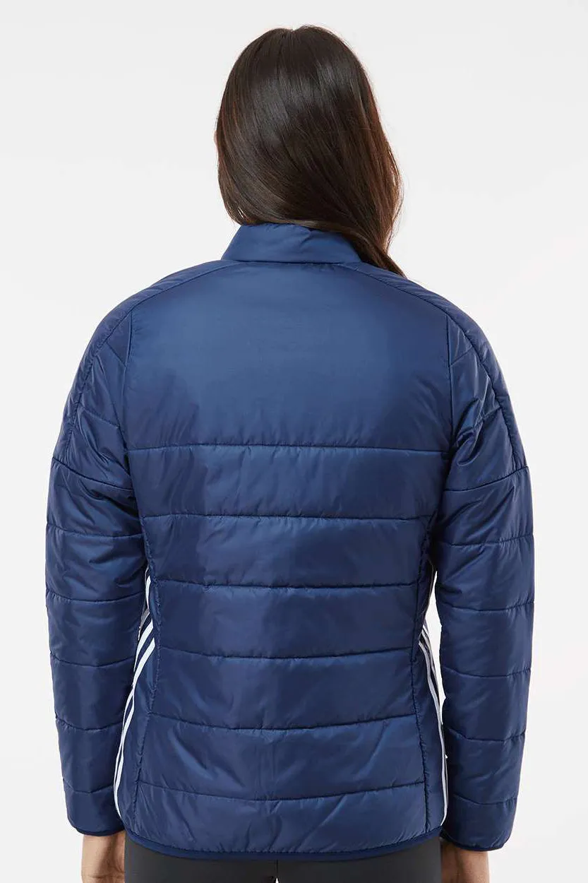 Adidas Womens Full Zip Puffer Jacket - Team Navy Blue