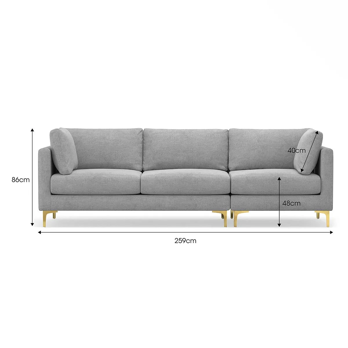 Alex Fabric 3.5 Seater Sectional Sofa