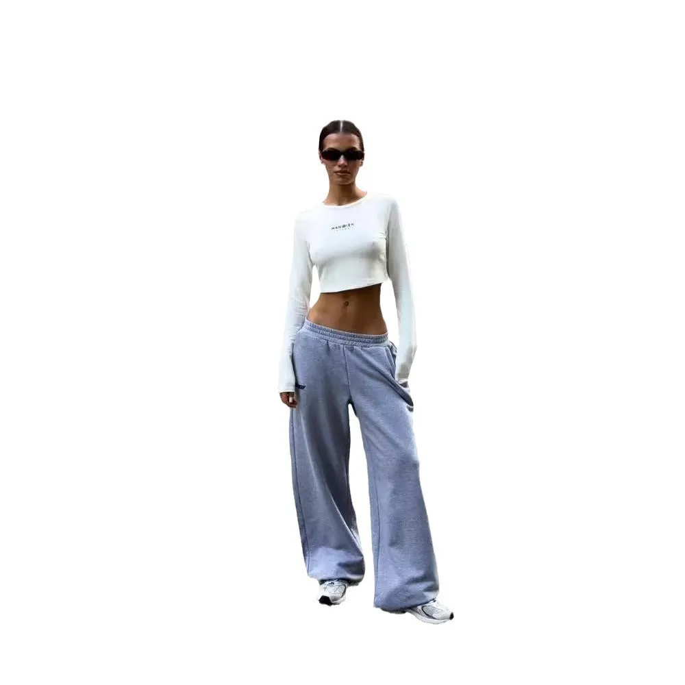 Amozae fall outfits women Lazy Style Loose Wide-Leg Sweatpants for Women 2024 Autumn and Winter New Fashion All-Match Low Waist Pants for Women