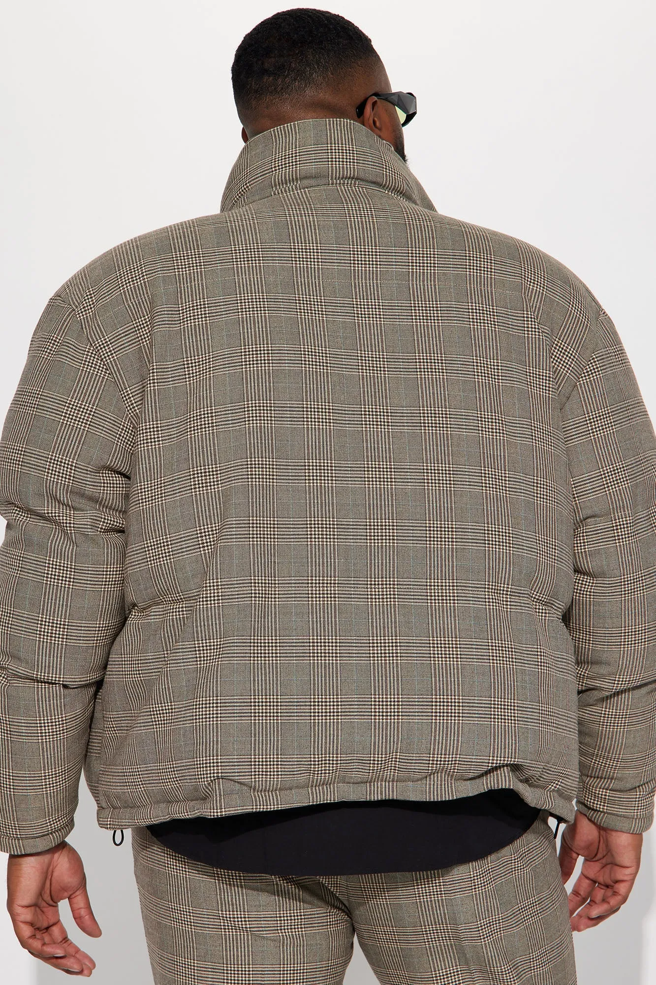 Anderson Plaid Puffer Jacket - Camel/combo