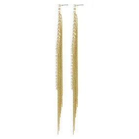 ANE crystal waterfall earrings gold-plated