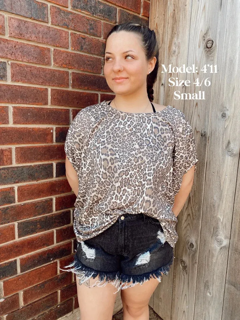 Animal Print Poncho Top