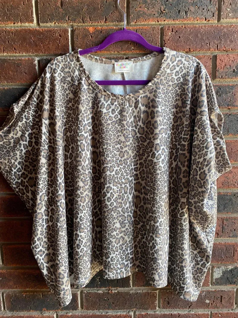 Animal Print Poncho Top