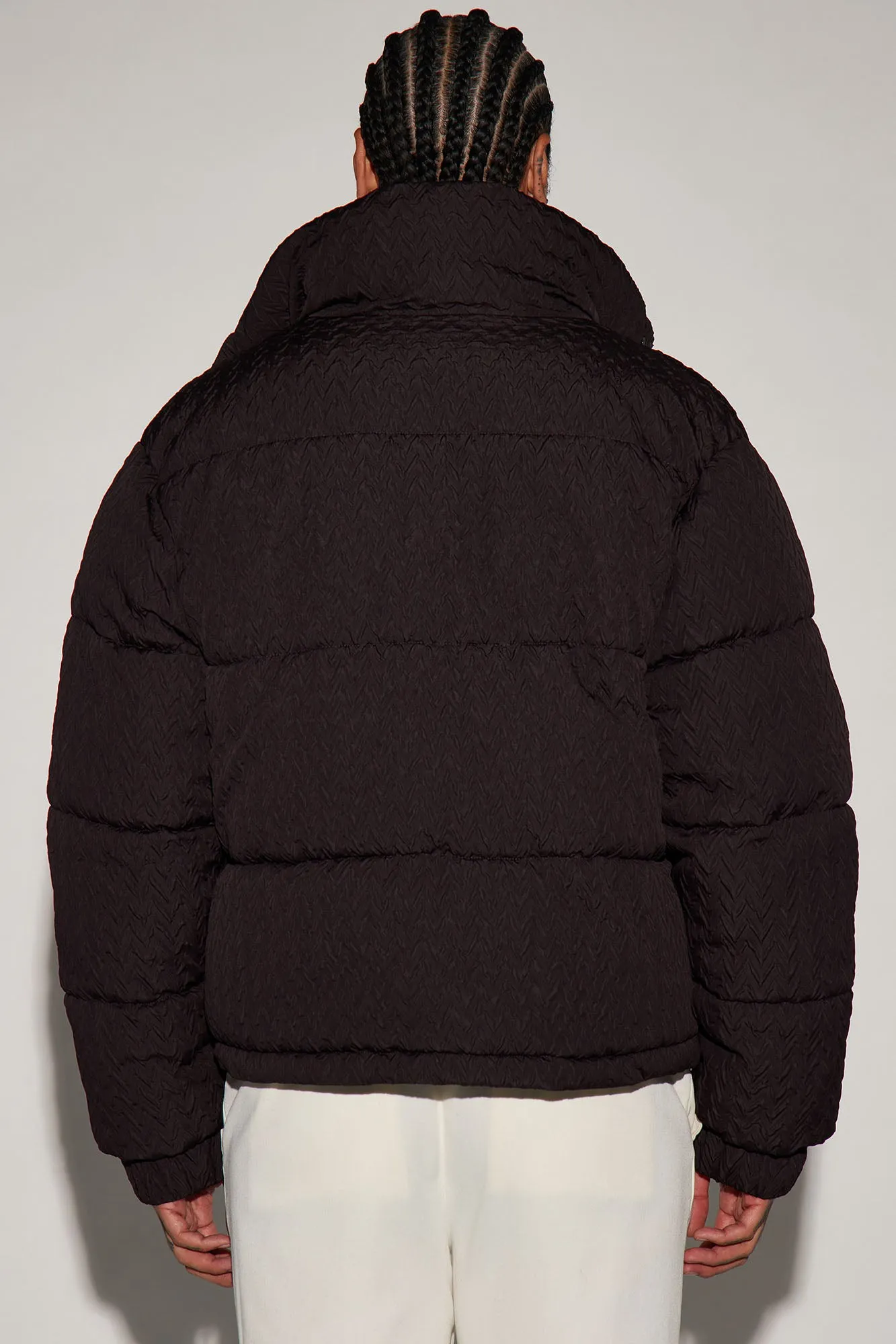 Apex Textured Nylon Puffer Jacket - Black