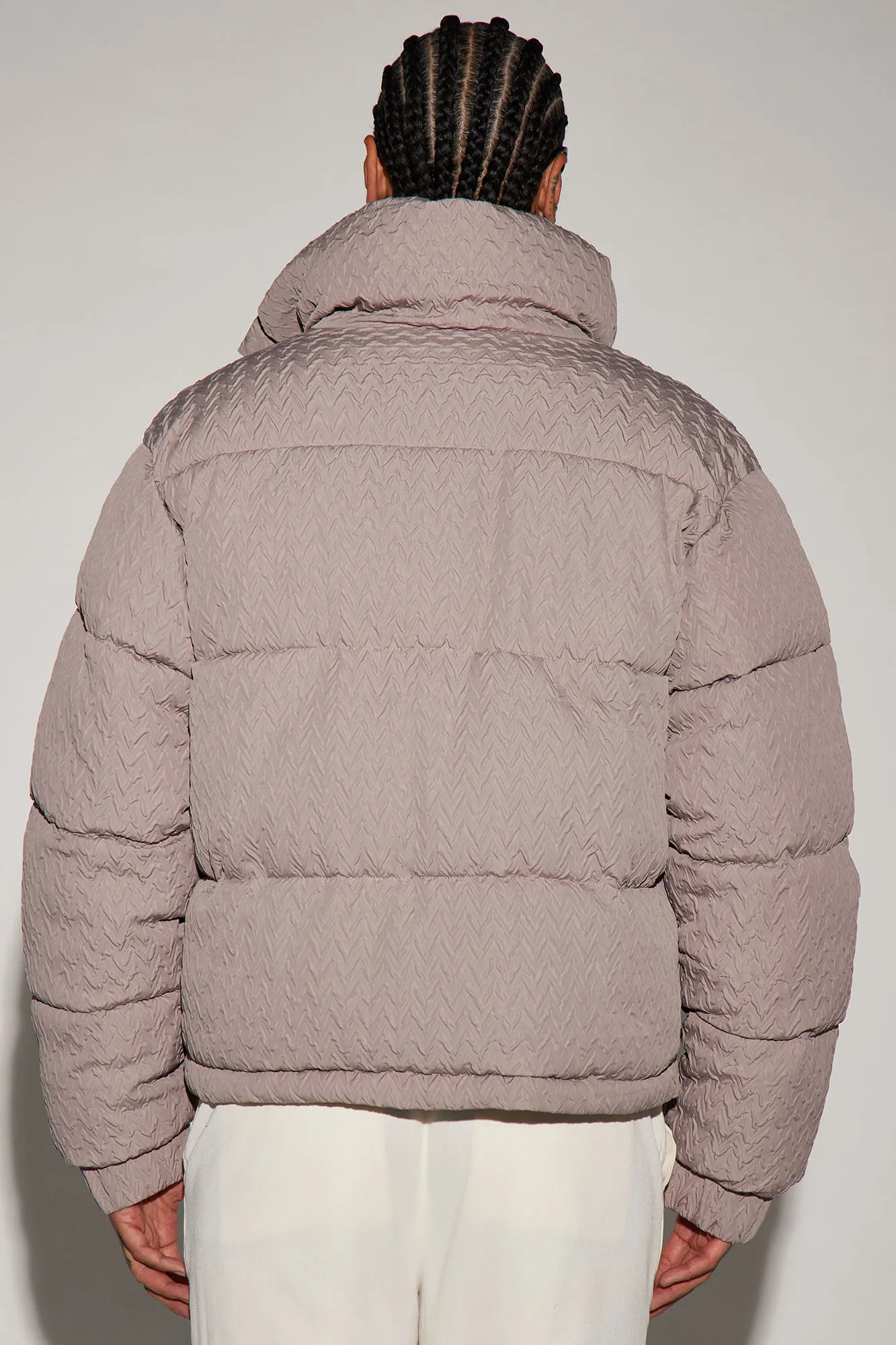 Apex Textured Nylon Puffer Jacket - Taupe