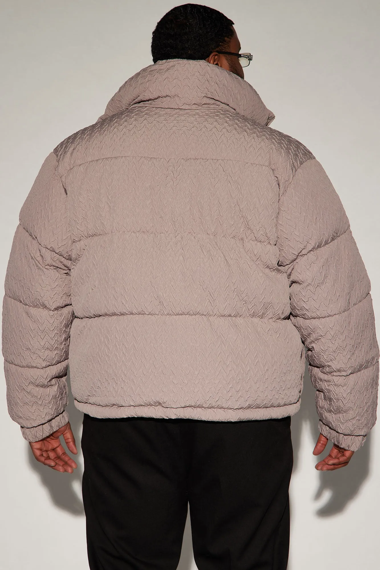 Apex Textured Nylon Puffer Jacket - Taupe