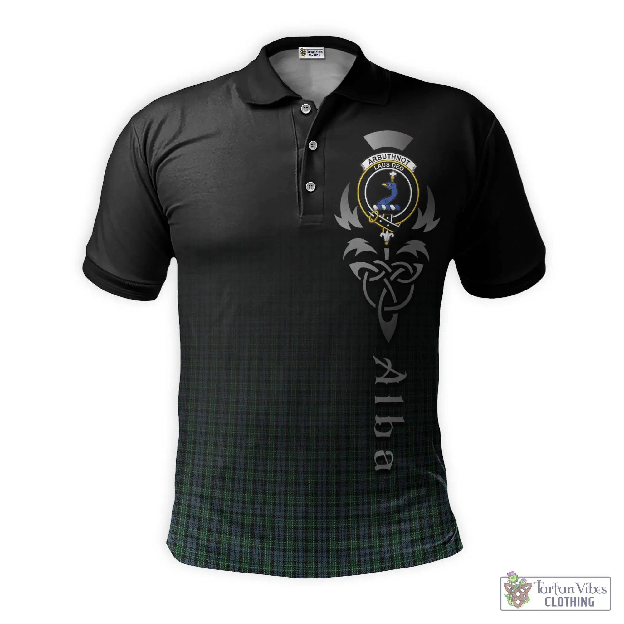 Arbuthnot Tartan Polo Shirt Featuring Alba Gu Brath Family Crest Celtic Inspired