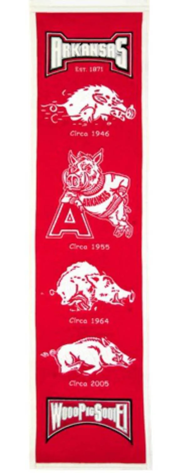 Arkansas Razorbacks Winning Streak Past Mascots Wool Heritage Banner (8"x32")