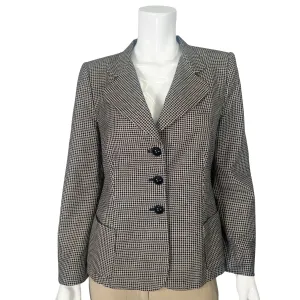 Armani Collezioni Vintage Black and Gray Print Blazer