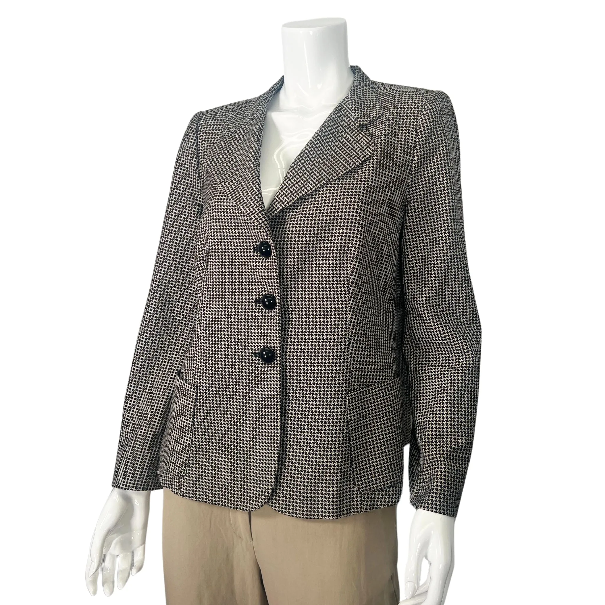 Armani Collezioni Vintage Black and Gray Print Blazer