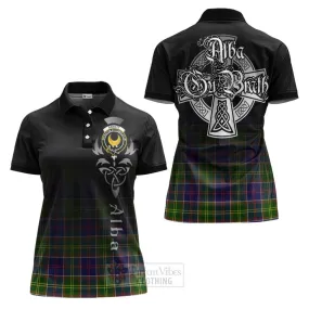 Arnott Tartan Women's Polo Shirt Featuring Alba Gu Brath Family Crest Celtic Inspired