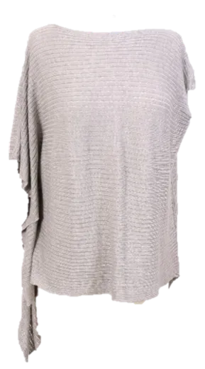 Asymmetrical Rib Texture Poncho Top