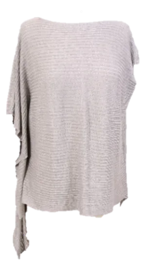 Asymmetrical Rib Texture Poncho Top