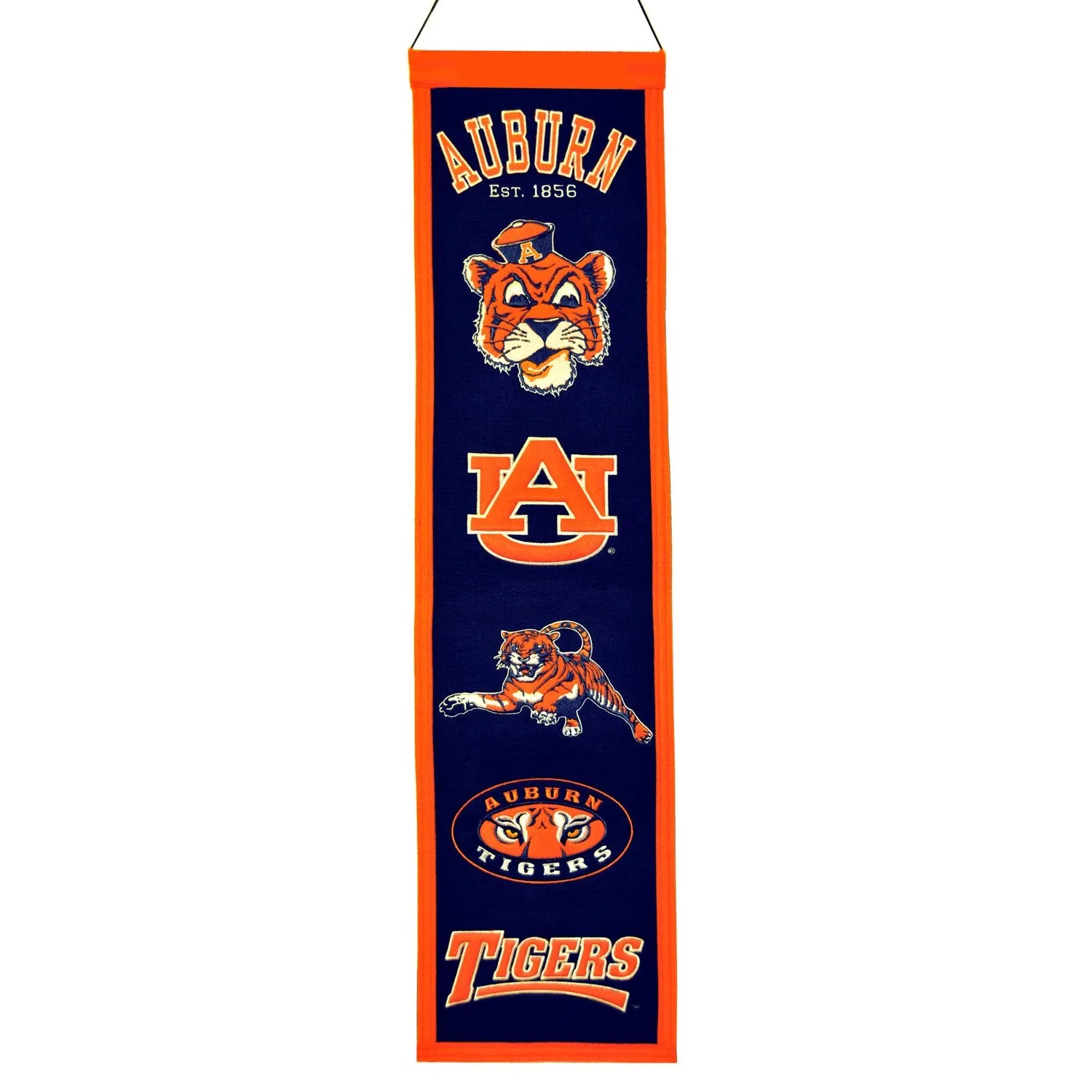 Auburn Tigers Winning Streak Past Mascots Wool Heritage Banner (8"x32")