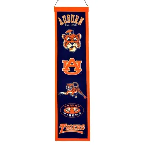 Auburn Tigers Winning Streak Past Mascots Wool Heritage Banner (8"x32")