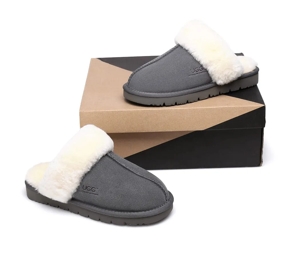 AUSTRALIAN SHEPHERD® UGG Slippers Sheepskin Wool Scuff Muffin