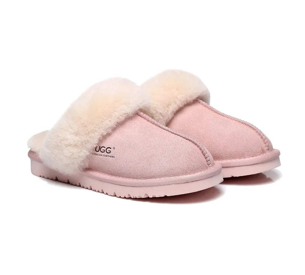 AUSTRALIAN SHEPHERD® UGG Slippers Sheepskin Wool Scuff Muffin