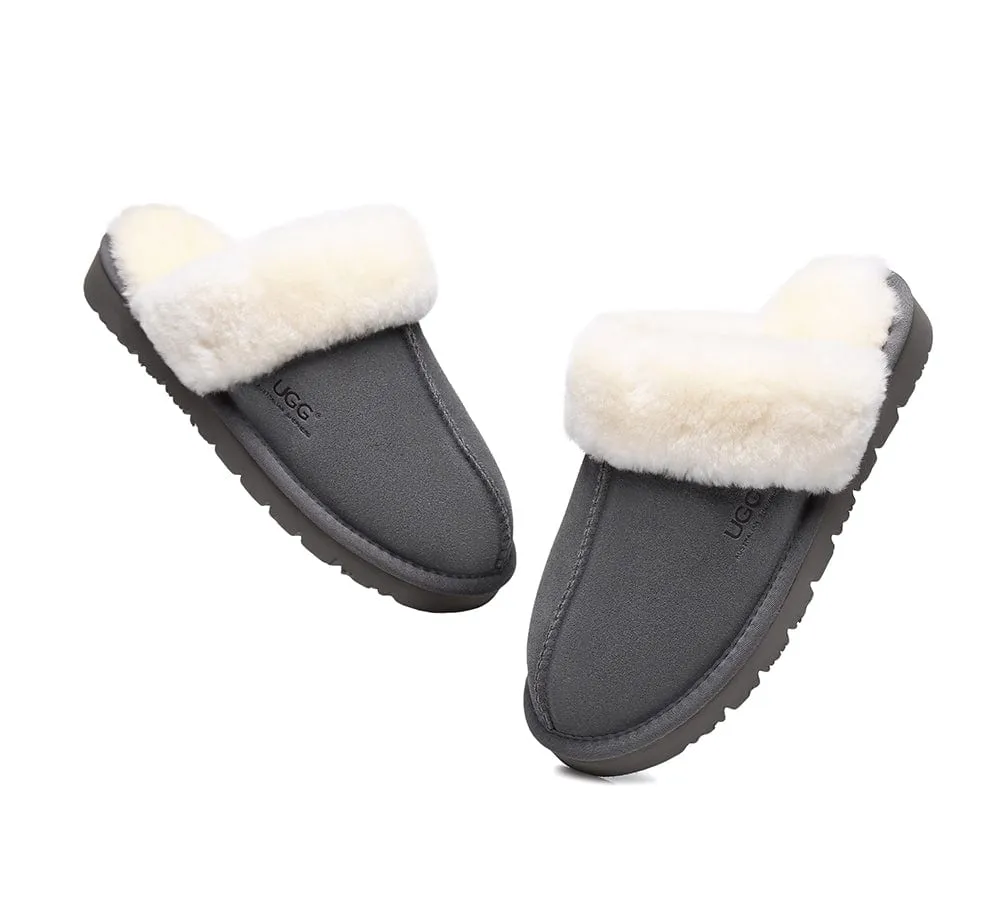 AUSTRALIAN SHEPHERD® UGG Slippers Sheepskin Wool Scuff Muffin