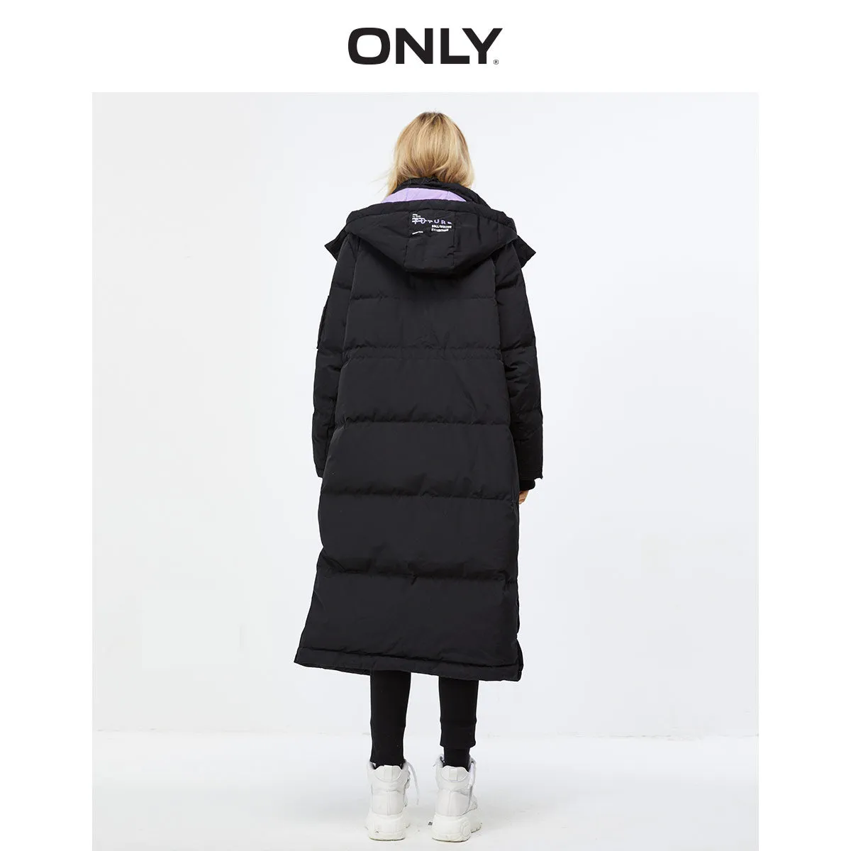 Autum Winter New Arrivals Long Loose Fit Contrasting Parka Down Jacket