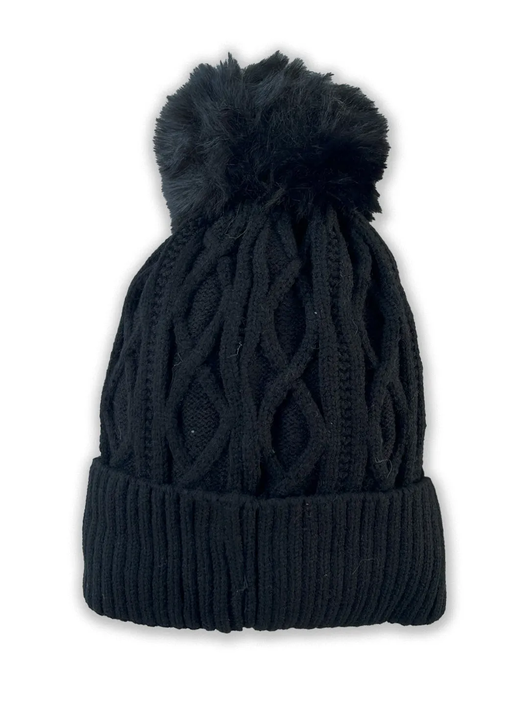 Baby Knitted Cap with Faux Fur