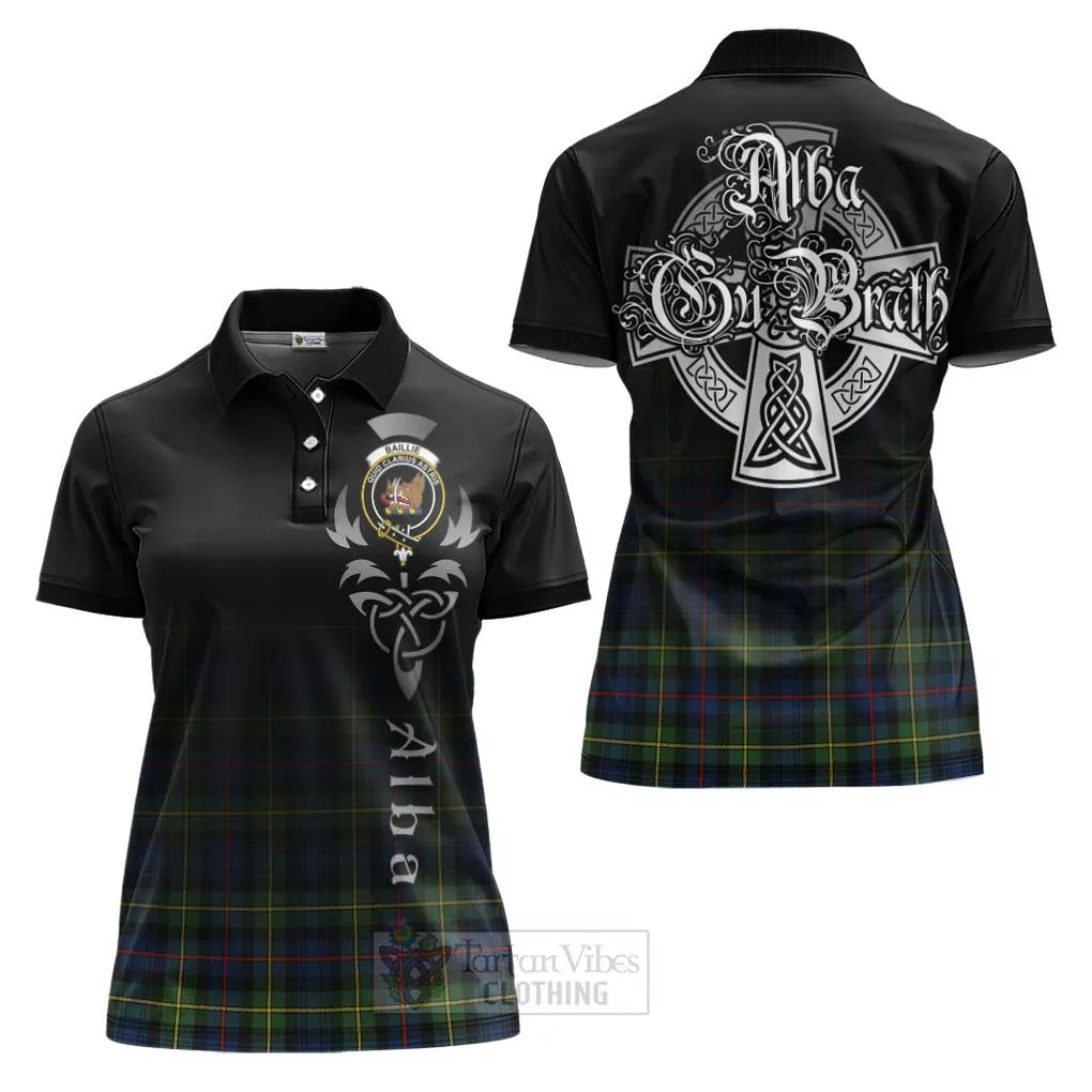 Baillie (Bailey) Tartan Women's Polo Shirt Featuring Alba Gu Brath Family Crest Celtic Inspired