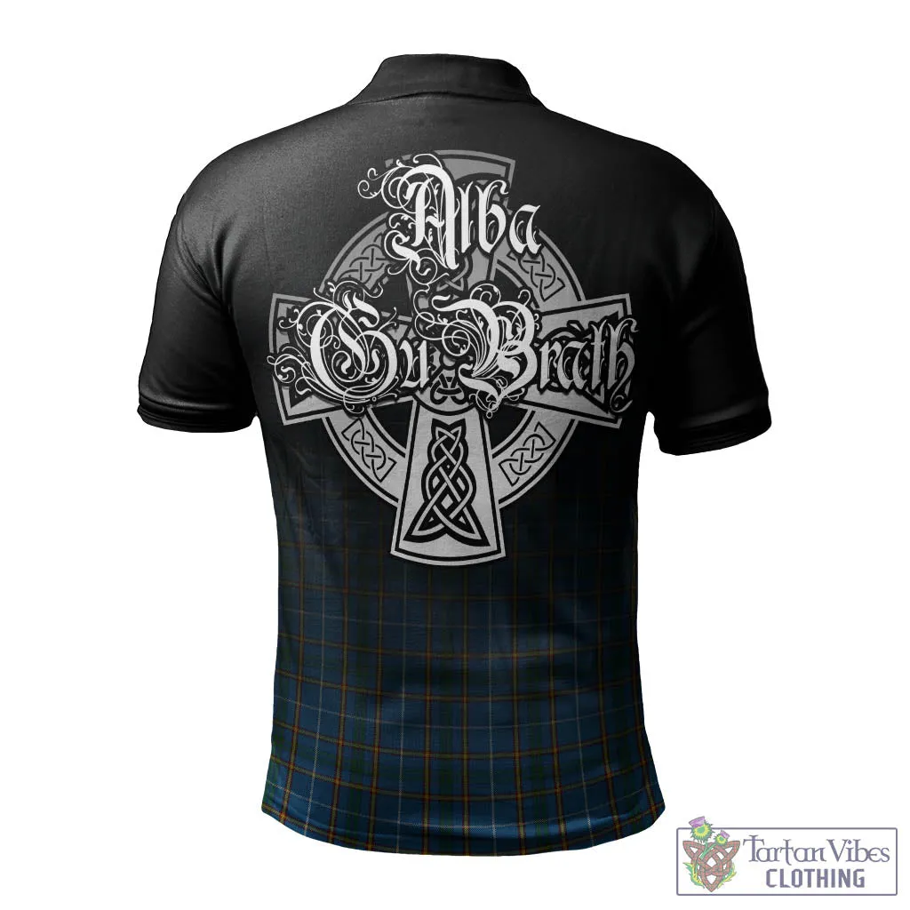 Bain Tartan Polo Shirt Featuring Alba Gu Brath Family Crest Celtic Inspired