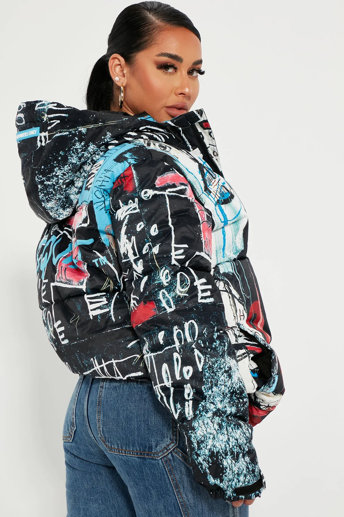 Basquiat Puffer Jacket - Black/combo