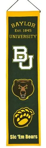 Baylor Bears Winning Streak Past Mascots Wool Heritage Banner (8"x32")