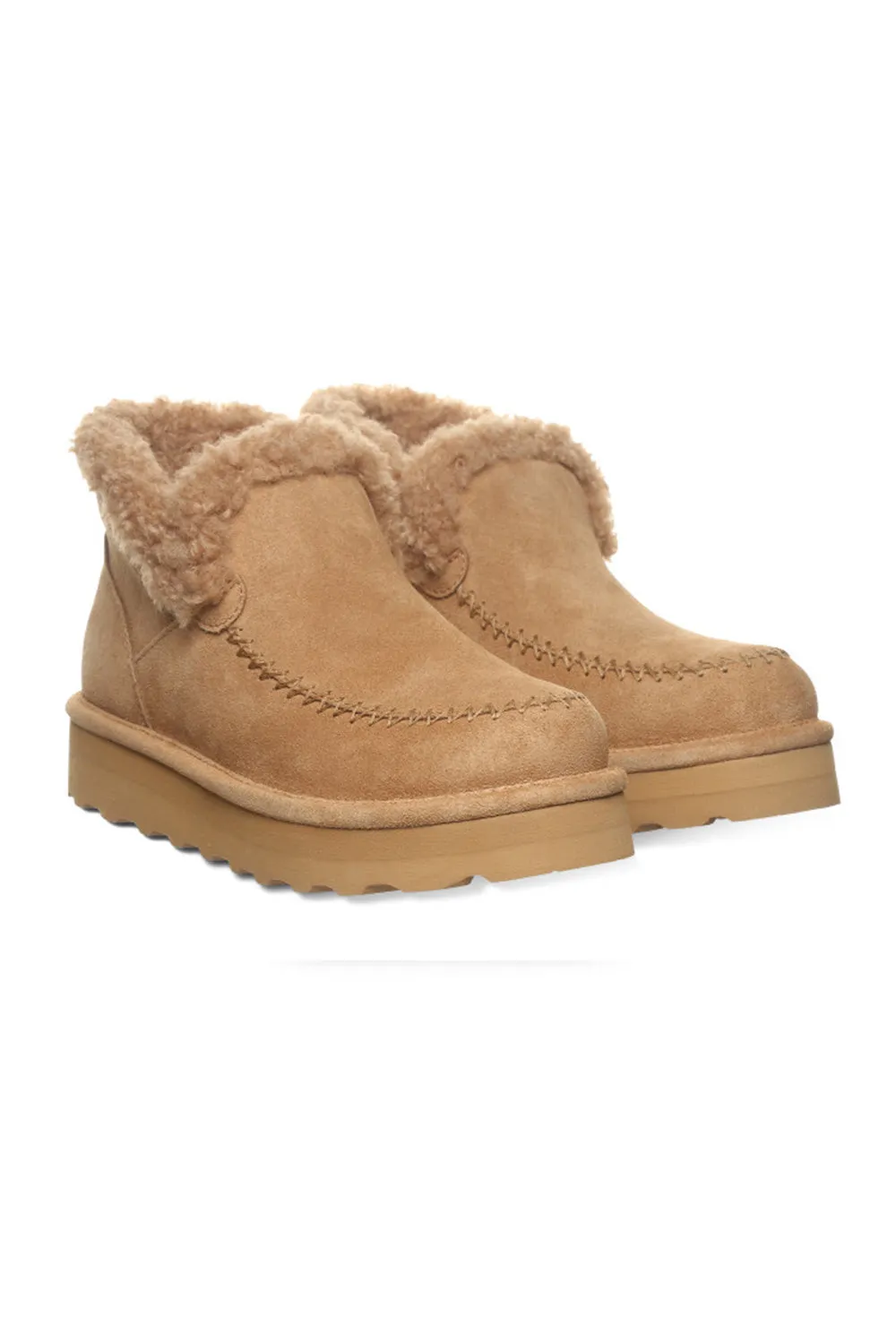 Bearpaw Maeve Platform Lo Booties for Women in Iced Coffee Solid | 3120W-245 ICED COFF SOLID