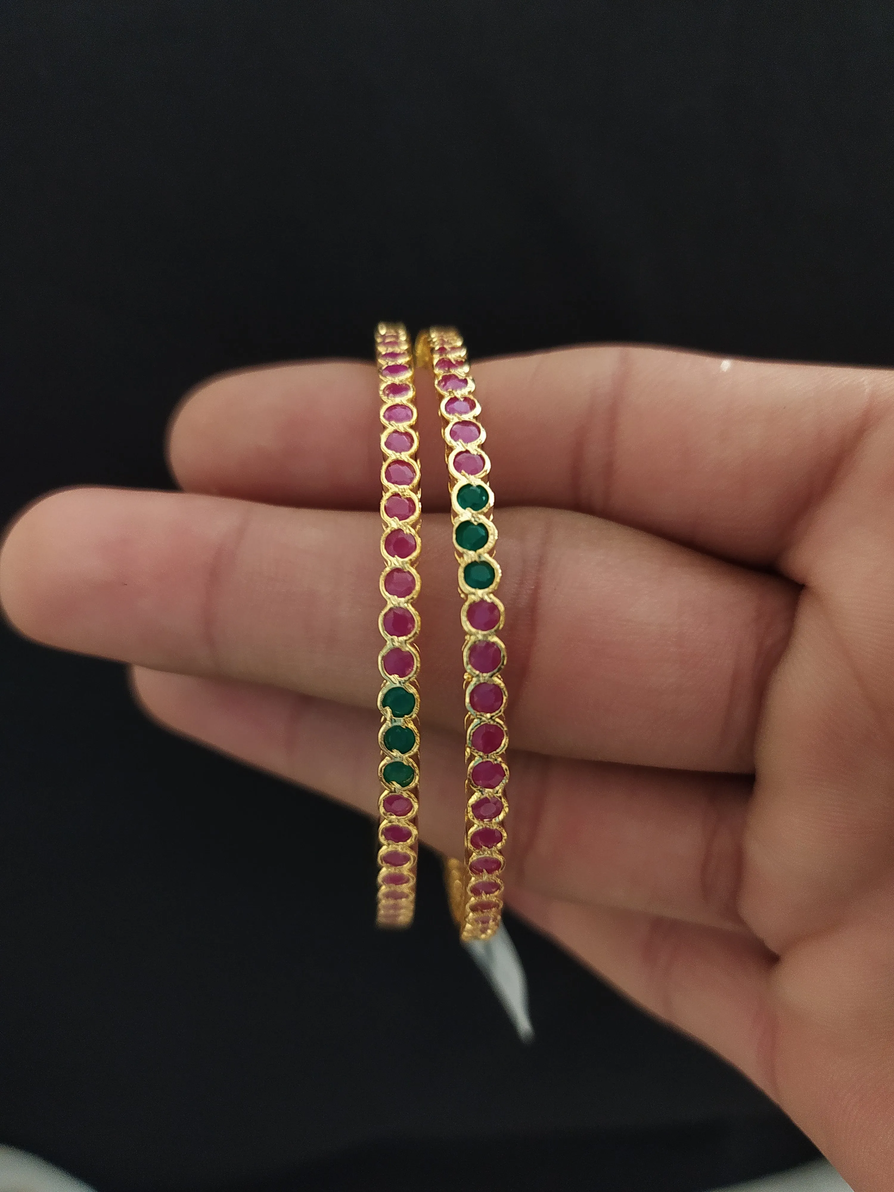 Beautiful Look Gold Plated Zircon Bangles