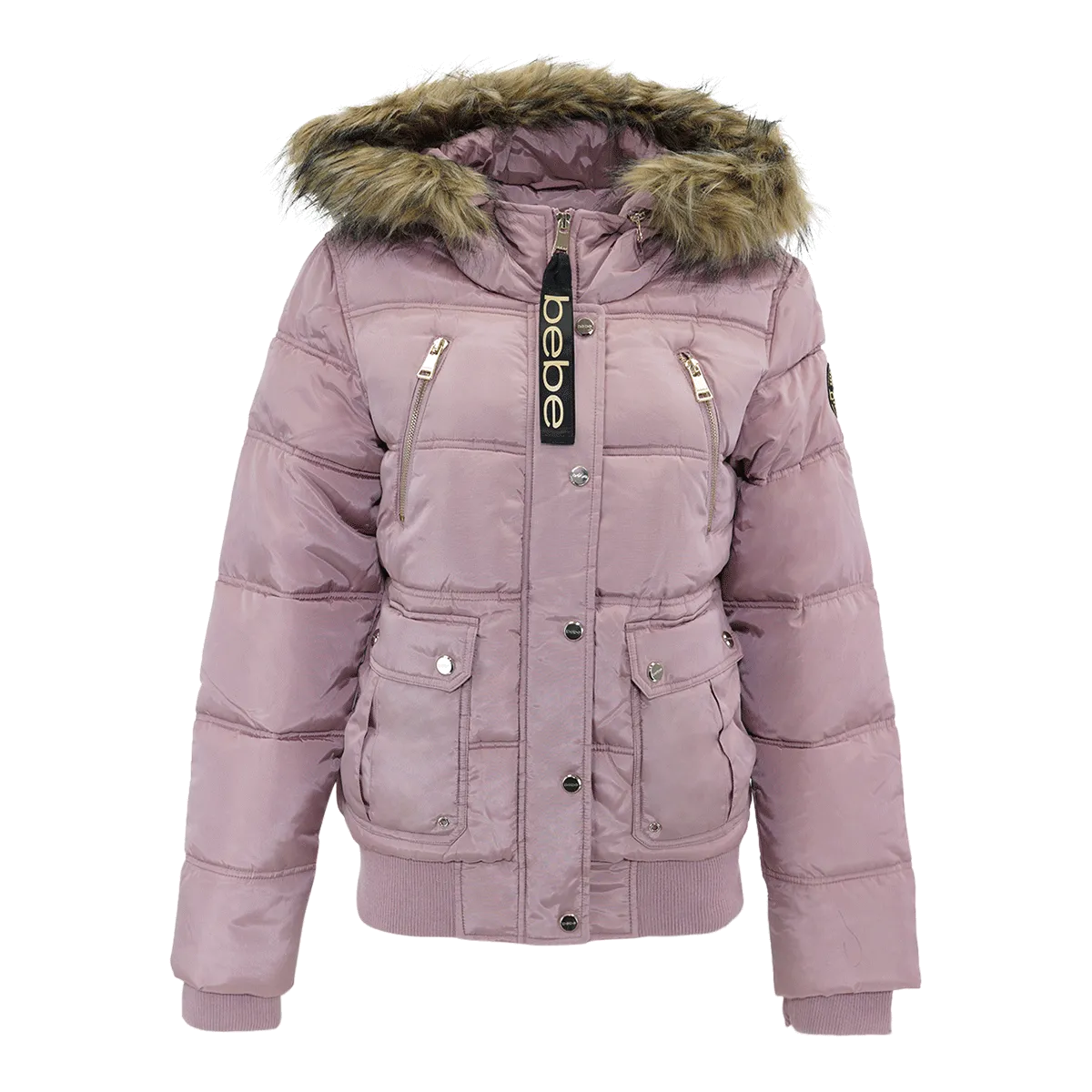 Bebe Women's Rib Bottom Puffer Jacket