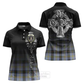 Bell Tartan Women's Polo Shirt Featuring Alba Gu Brath Family Crest Celtic Inspired