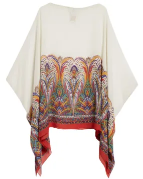 Bianco Kaleidoscope Silk Poncho