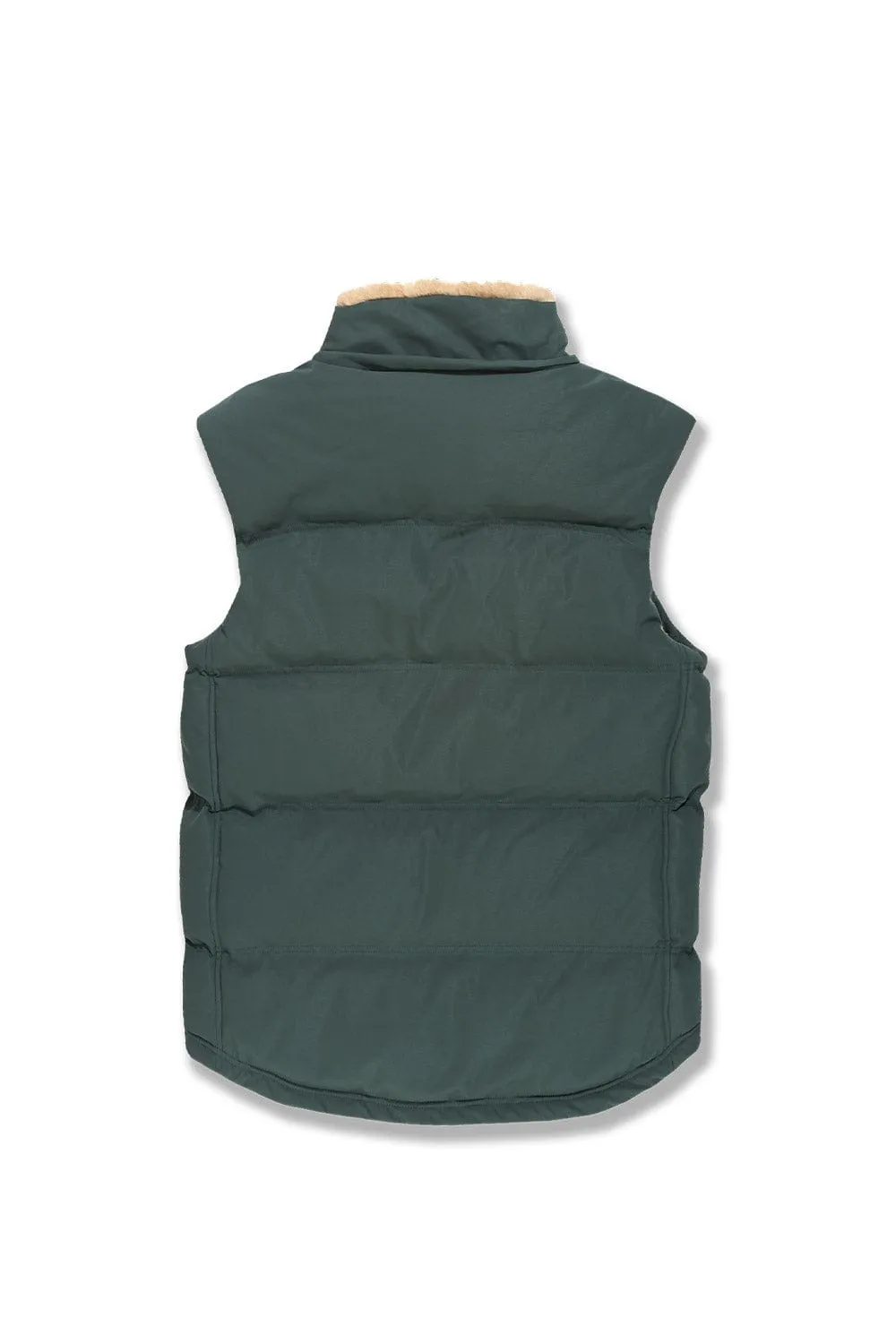 Big Men's Yukon Fur Lined Puffer Vest (Dark Olive)