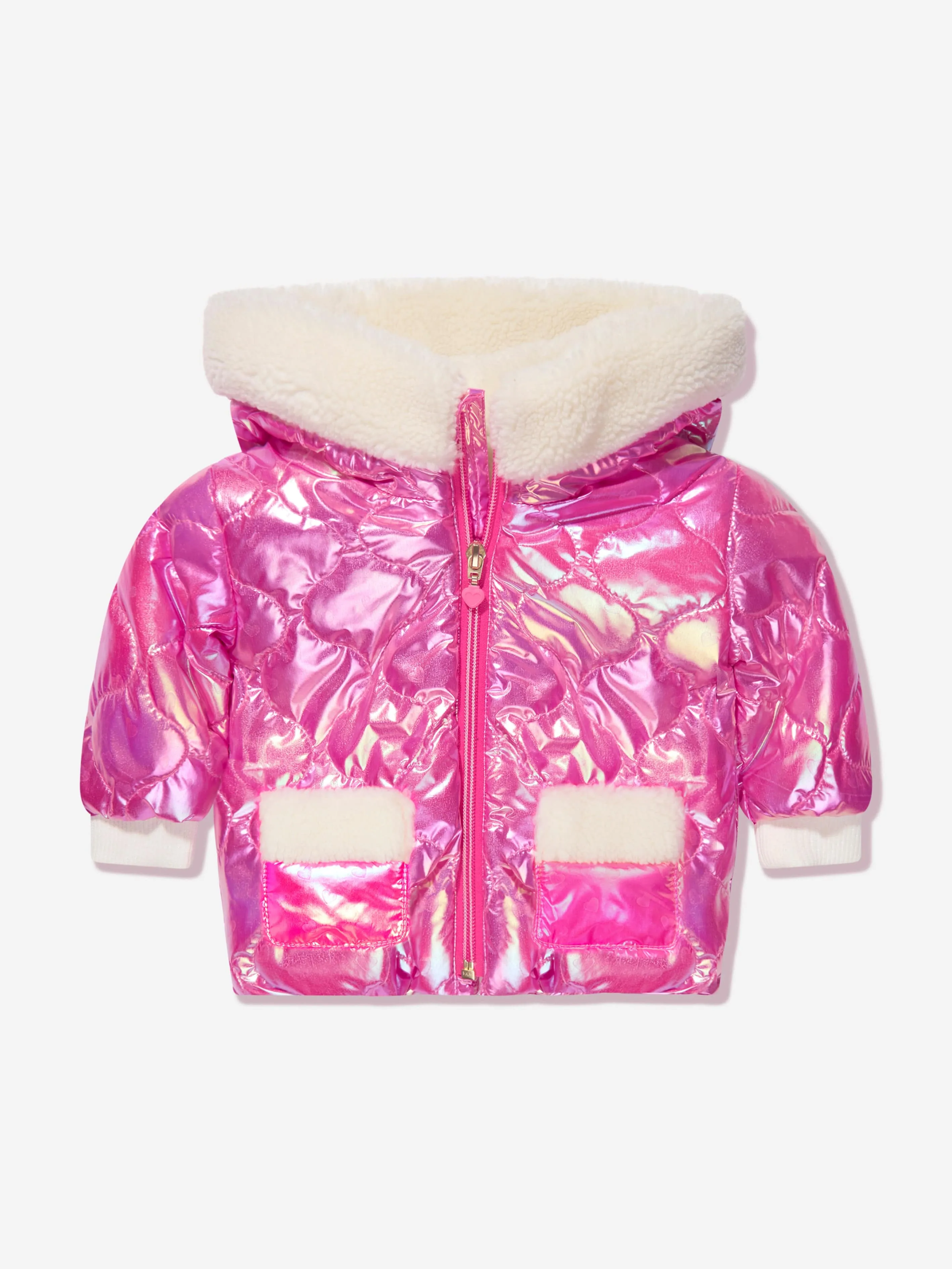 Billieblush Baby Girls Bunny Puffer Jacket in Pink