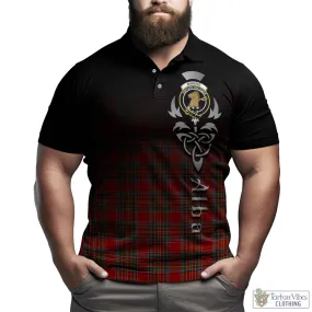 Binning Tartan Polo Shirt Featuring Alba Gu Brath Family Crest Celtic Inspired