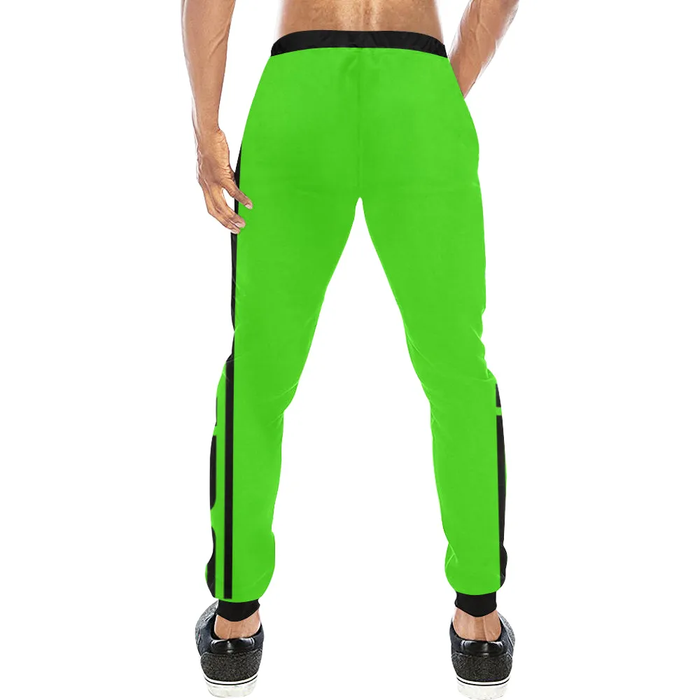 BLACC BORDER FLUO GRN Men's All Over Print Sweatpants