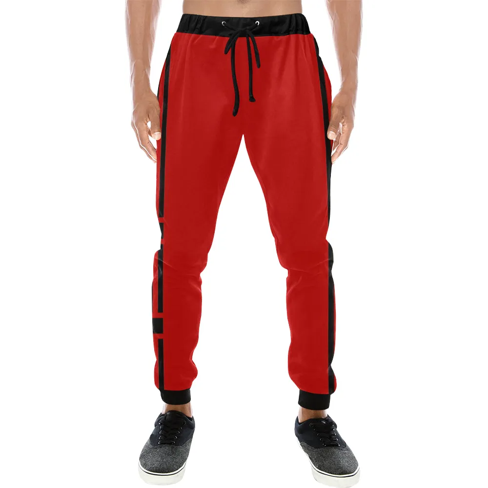 BLACC BORDER RED Men's All Over Print Sweatpants