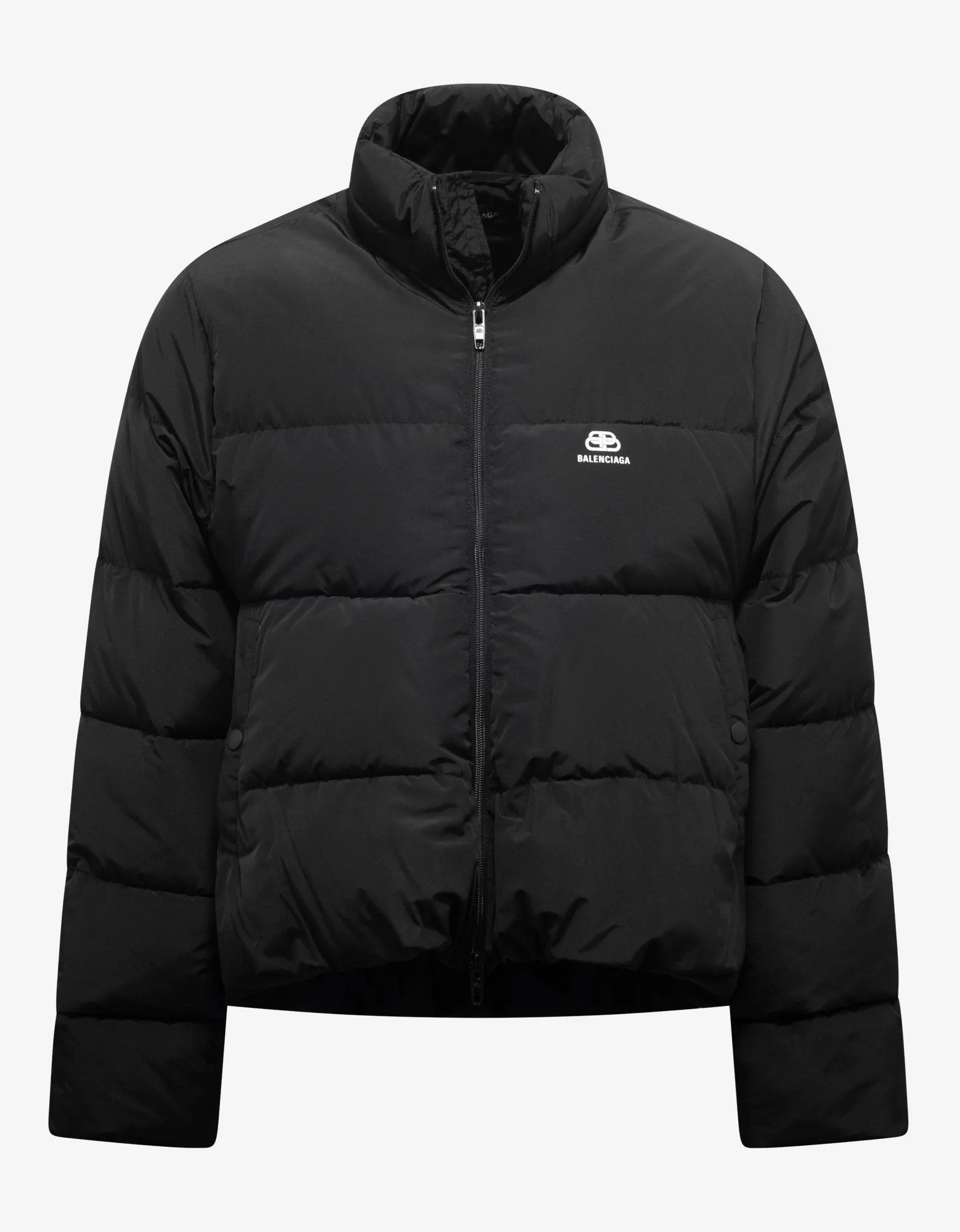 Black C Shape Puffer Jacket -