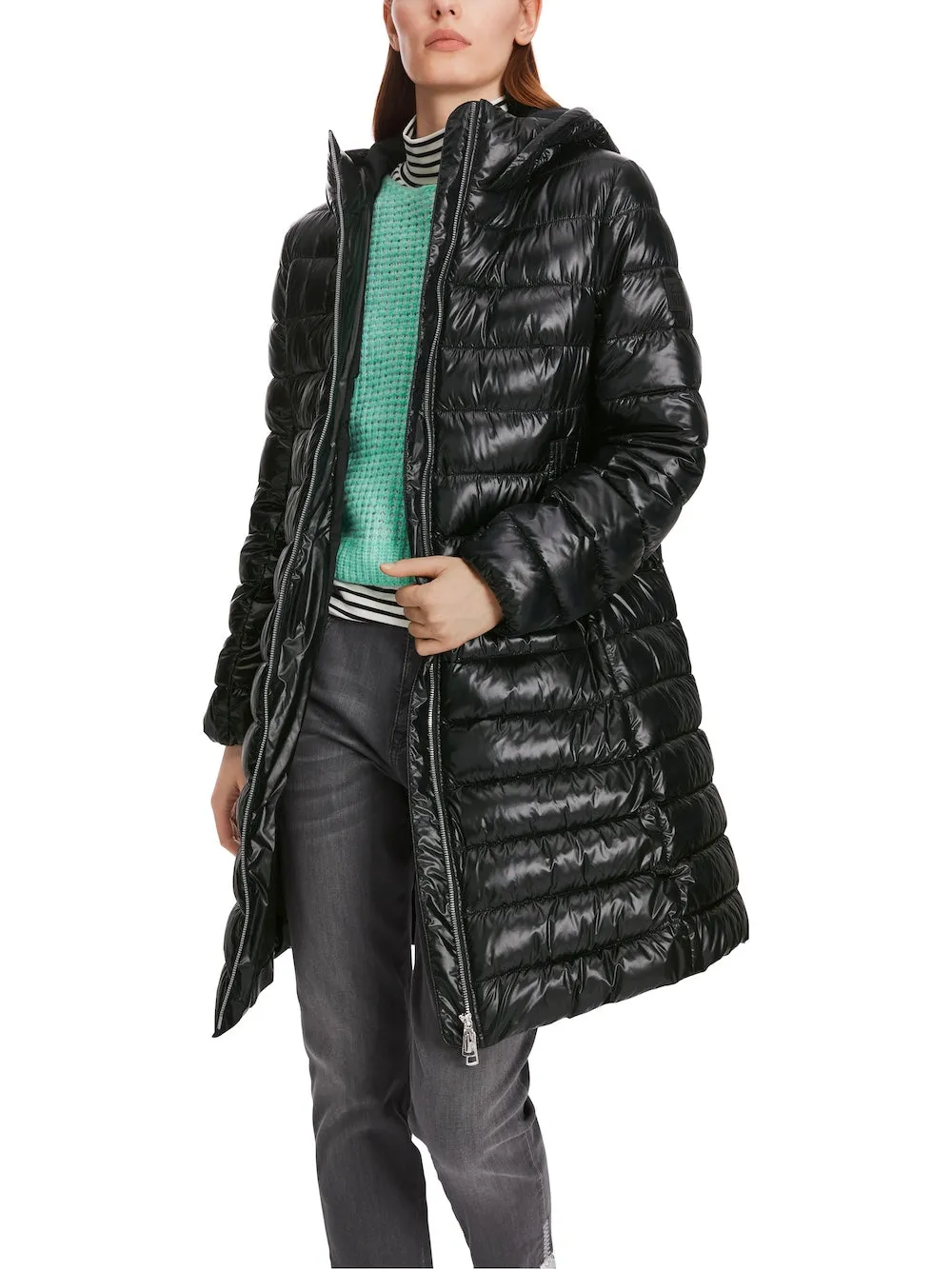 Black Hooded Puffer Coat