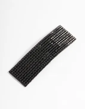 Black Large Diamante Clips