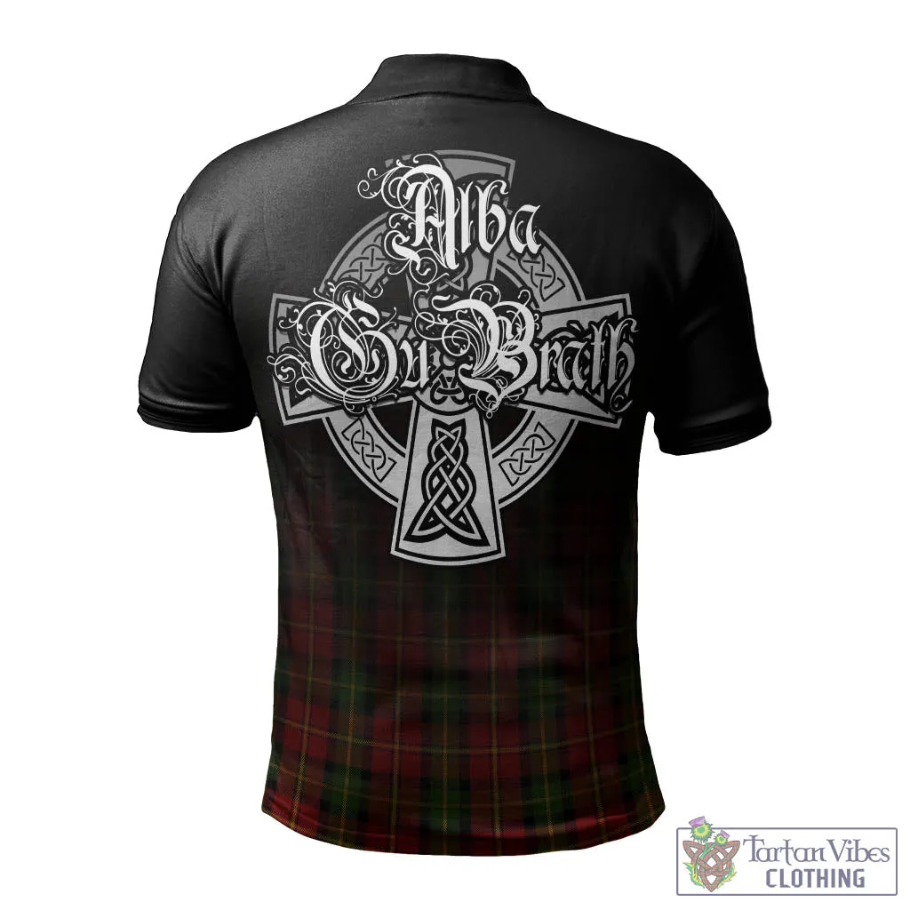 Blackstock Red Dress Tartan Polo Shirt Featuring Alba Gu Brath Family Crest Celtic Inspired